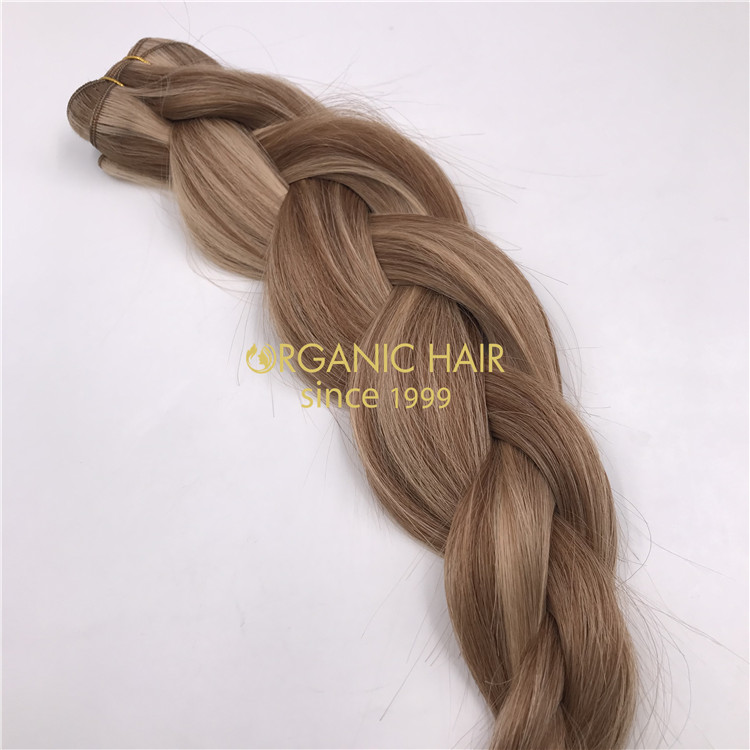 Human cuticle remy balayage color machine wefts hair extensions X377